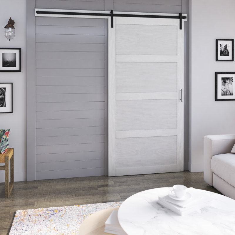 Gracie Oaks Abhishek Paneled 42” Wood Barn Door with Installation Hardware Kit & Reviews Wayfair
